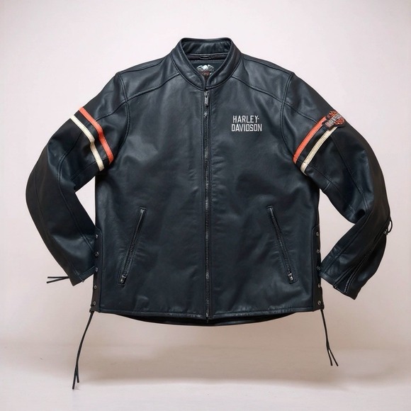 Jackets & Blazers - Harley Davidson Vintage Pit stop Leather Jacket Size XL